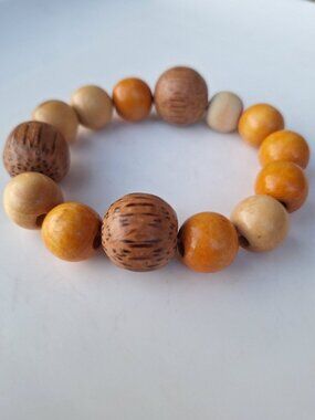 Eclectic Wooden Beaded Bracelet